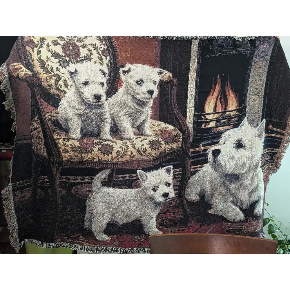 1135-T Pure Country Weavers Westie Tapestry Blanket Robert May Vintage Throw